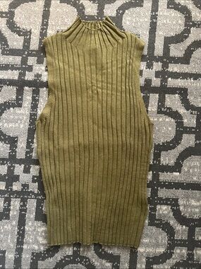 a new day Olive Ribbed Mock-Neck Sleeveless Top
